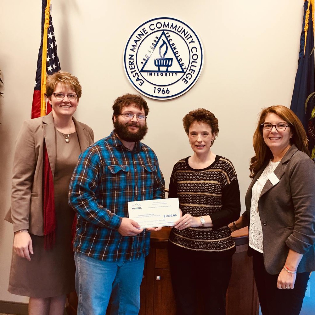 Bev Uhlenhake - Epstein Commercial Real Estate and MEREDA Board of Directors, EMCC student Stephen Philbrook, Shelly R. Clark - MEREDA and Jenn Khavari - Director of Advancement and Business Services at EMCC