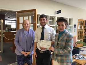 YCCC President Dr. Barbara Finkelstein , YCCC Student Ethan Towne and MEREDA Vice President of Operations Shelly Clark